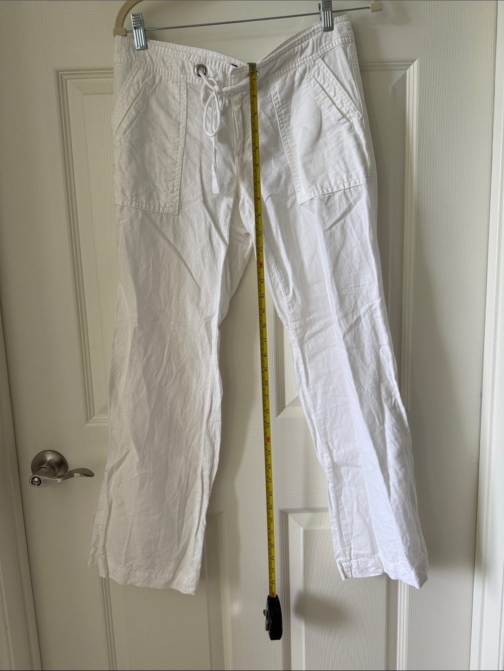 Banana Republic White Drawstring Linen-Blend Joggers - Picture 6 of 8